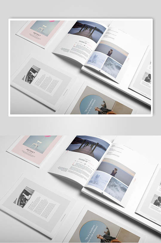 常规杂志画册样机效果图-众图网