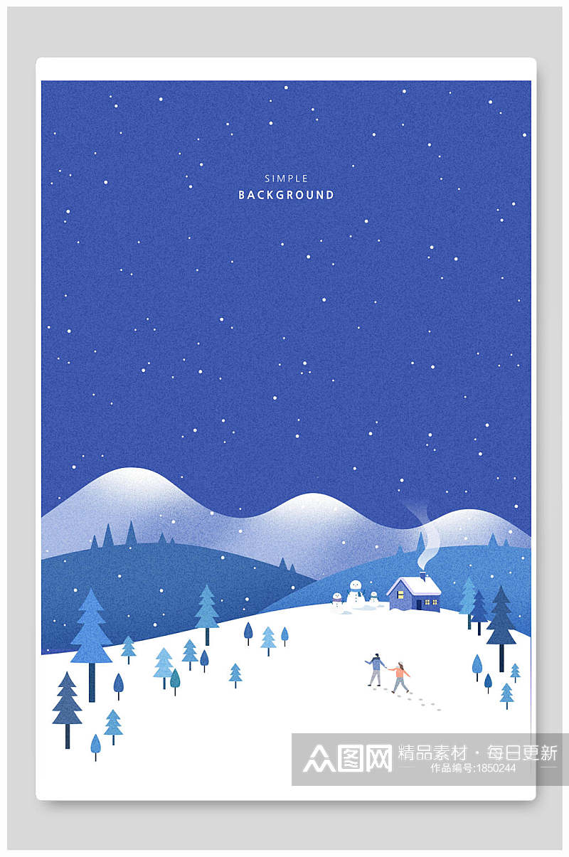冬季雪景海报背景设计素材
