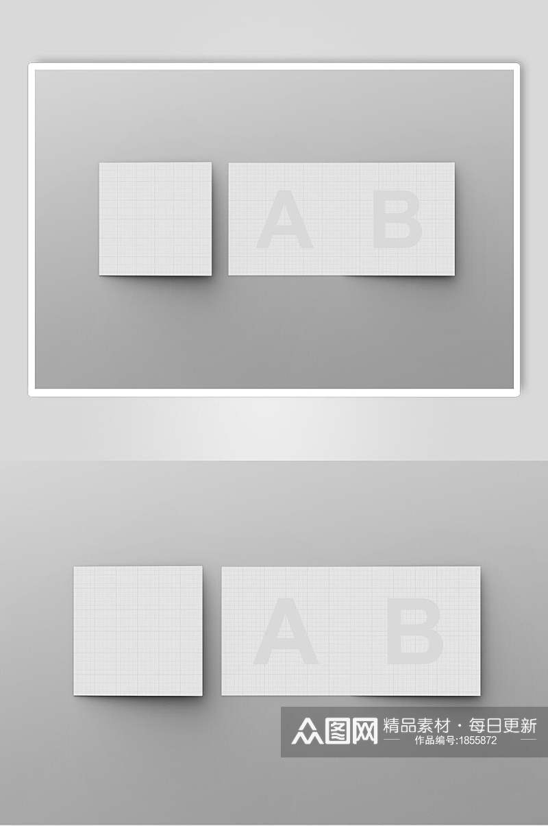 空白方形折页样机贴图效果图素材