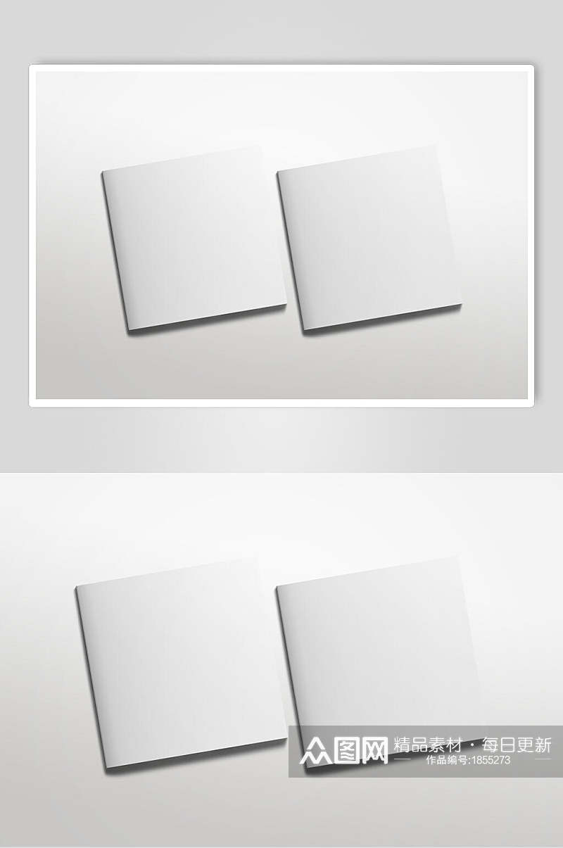 白色折页样机贴图效果图素材