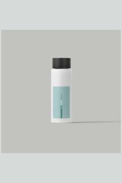 清新简约医药品牌包装塑料瓶设计样机效果图