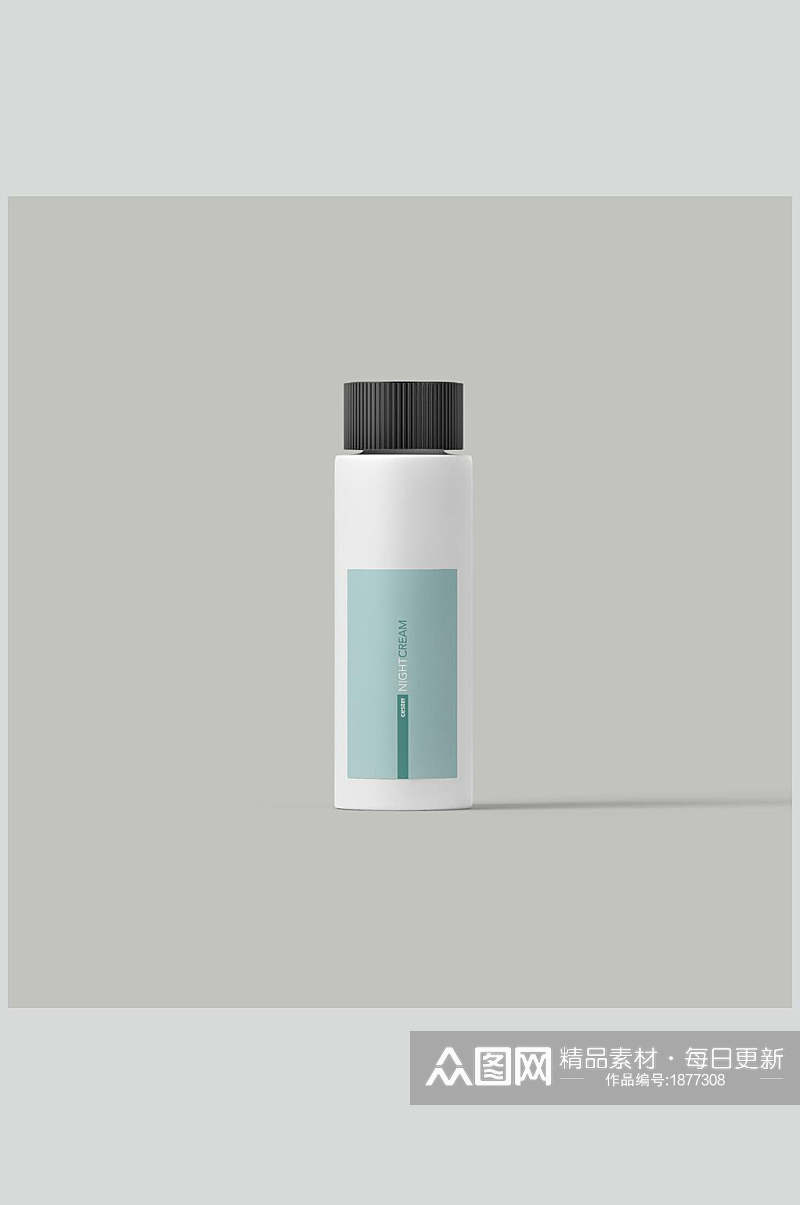清新简约医药品牌包装塑料瓶设计样机效果图素材