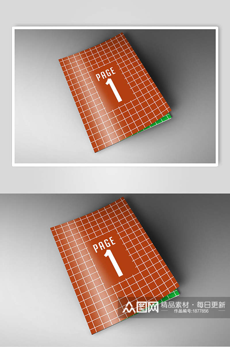 彩色精致杂志画册样机效果图设计素材