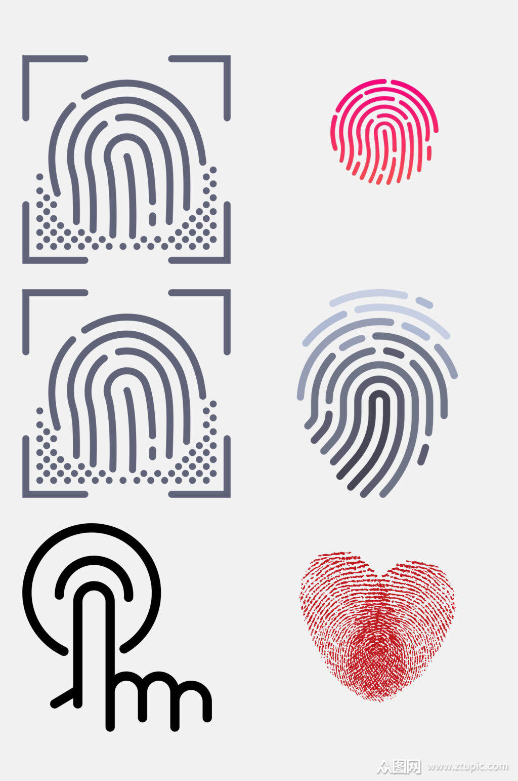 手印指纹免抠设计元素素材