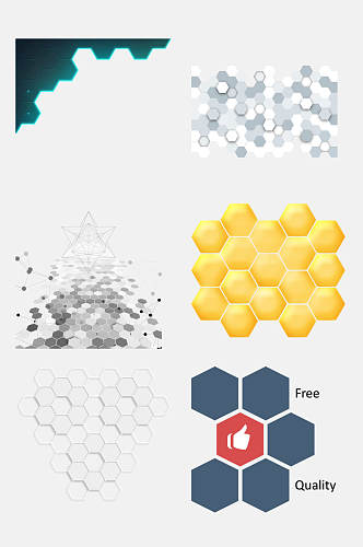马蜂窝分子免抠设计元素素材