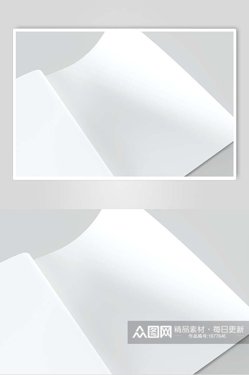 白色杂志画册样机效果图设计素材