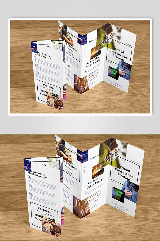 三折页宣传单样机展示效果图
