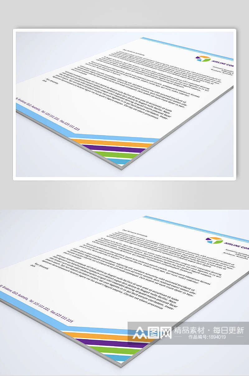 彩色多样传单单页样机效果图素材