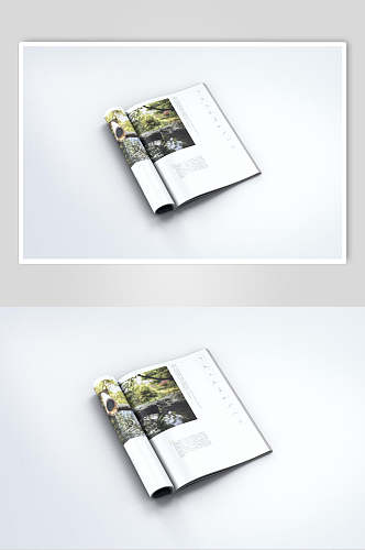 画册杂志折叠内容样机效果图