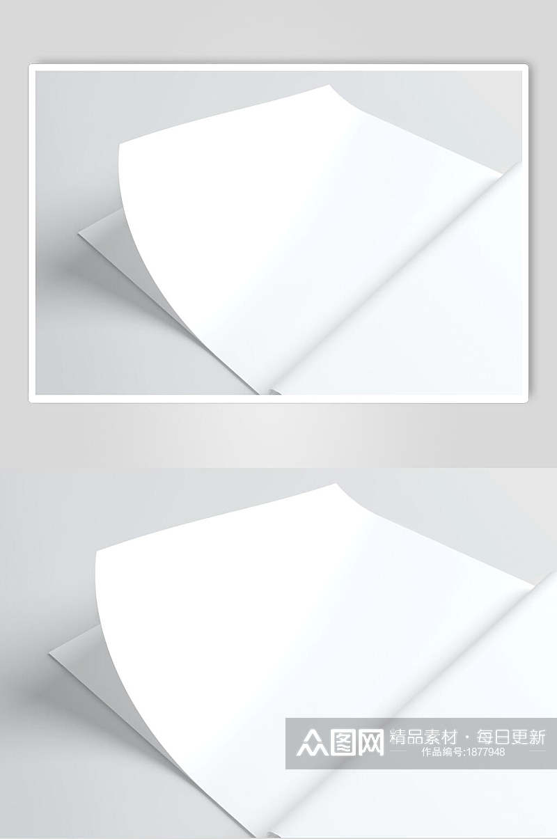 白色书籍杂志画册样机效果图设计素材