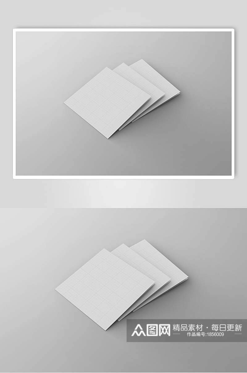 方形折页叠放样机贴图效果图素材