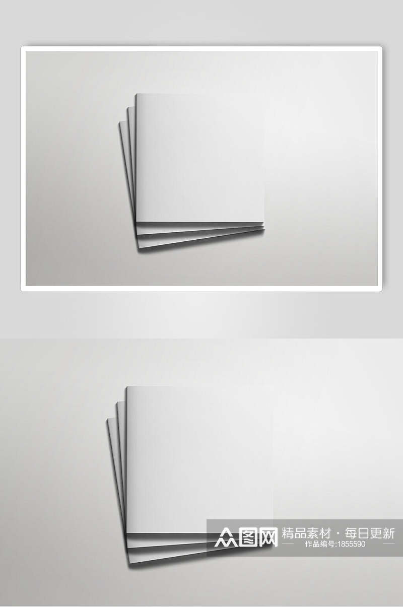 多本方形折页叠放样机贴图效果图素材