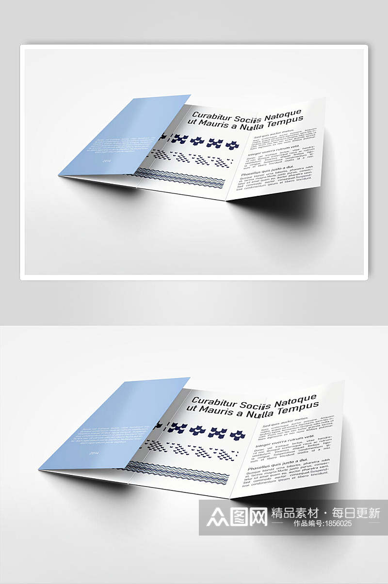 简洁品牌宣传四折页样机效果图素材