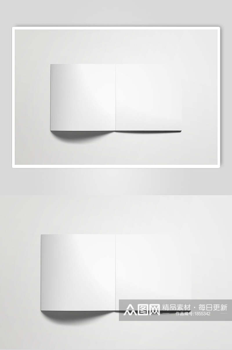 白色二折页样机贴图效果图素材