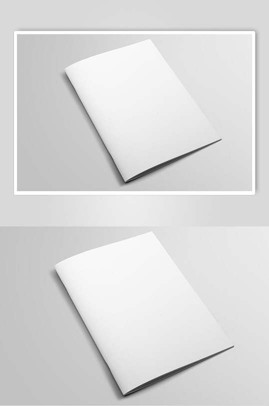 白色宣传册画册杂志样机效果图