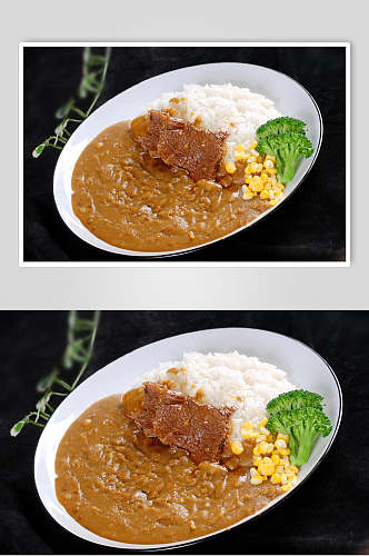 饭类咖喱牛肉饭食品高清图片