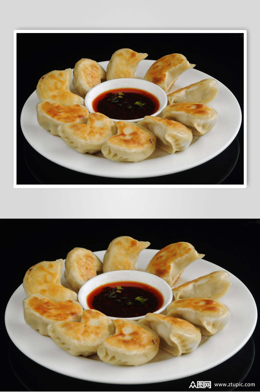 美味香煎饺子生煎锅贴图片素材