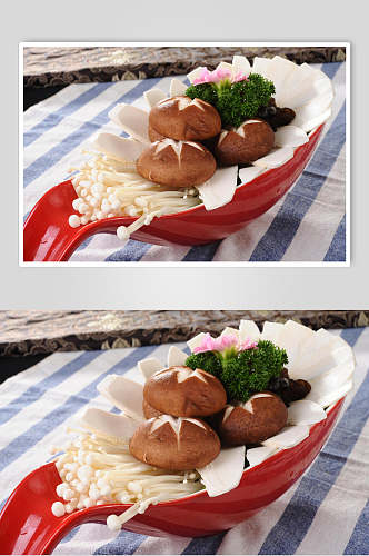 菌菇拼盘美食高清图片