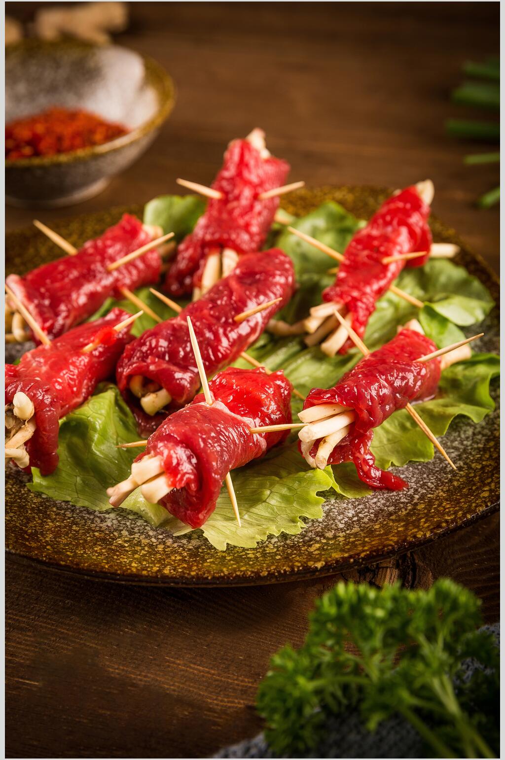 牛肉卷食品高清图片素材