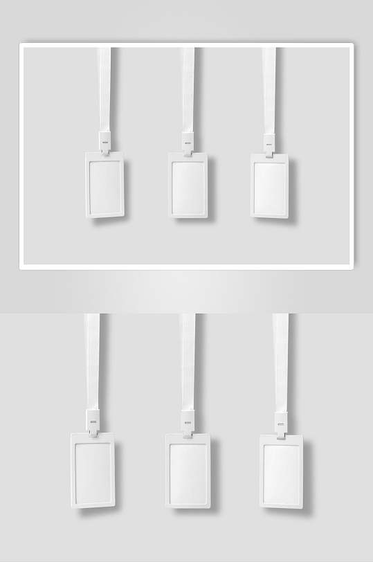 简约素白工作牌工作证样机