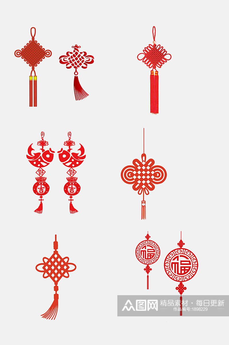 中式喜庆中国结免抠设计元素素材