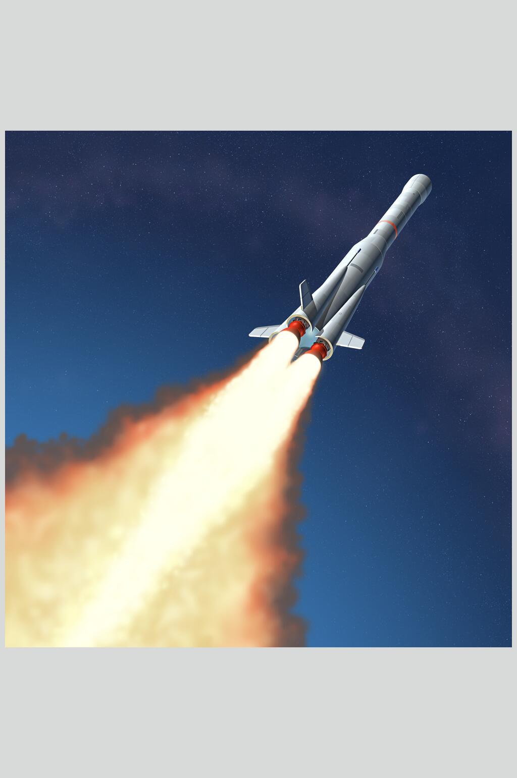 发射运行中太空人造卫星图片素材