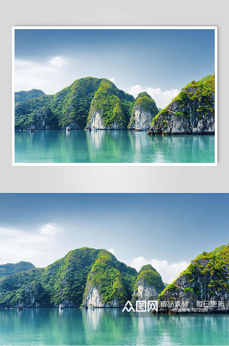 清新山峰湖泊风景摄影图片素材