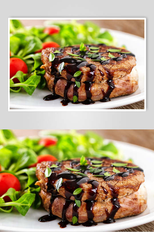 黑椒牛排美食摄影图片