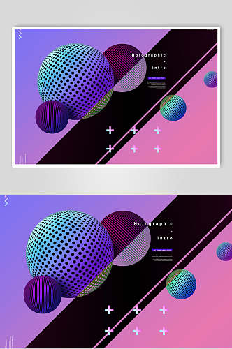 渐变几何渐变立体设计素材