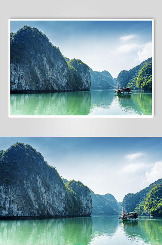 清新山水甲天下山峰湖泊风景图片-众图网