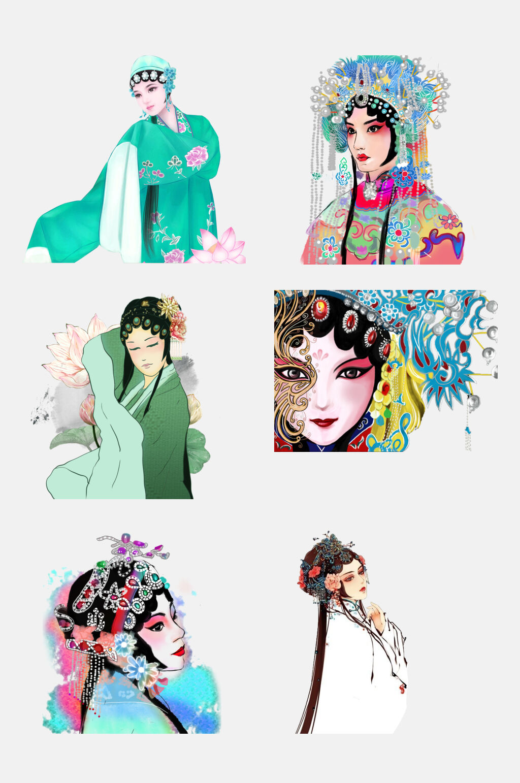 国潮风贵妃脸谱免抠设计元素素材