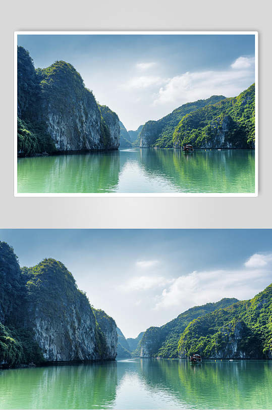 清新唯美河流山峰湖泊风景图片
