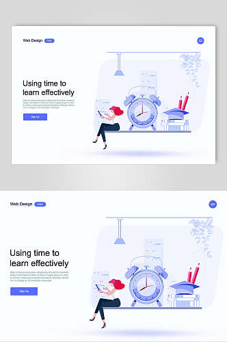 扁平化有效高效学习插画设计素材