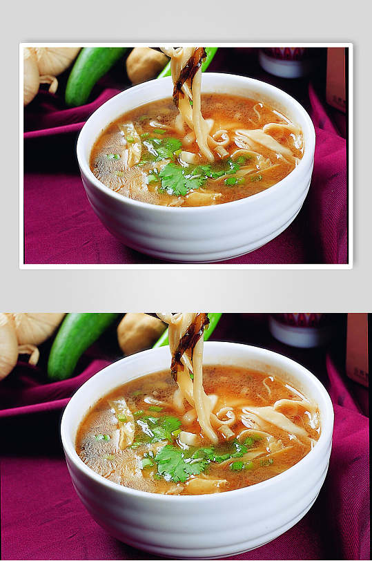 酸汤刀削面高清图片