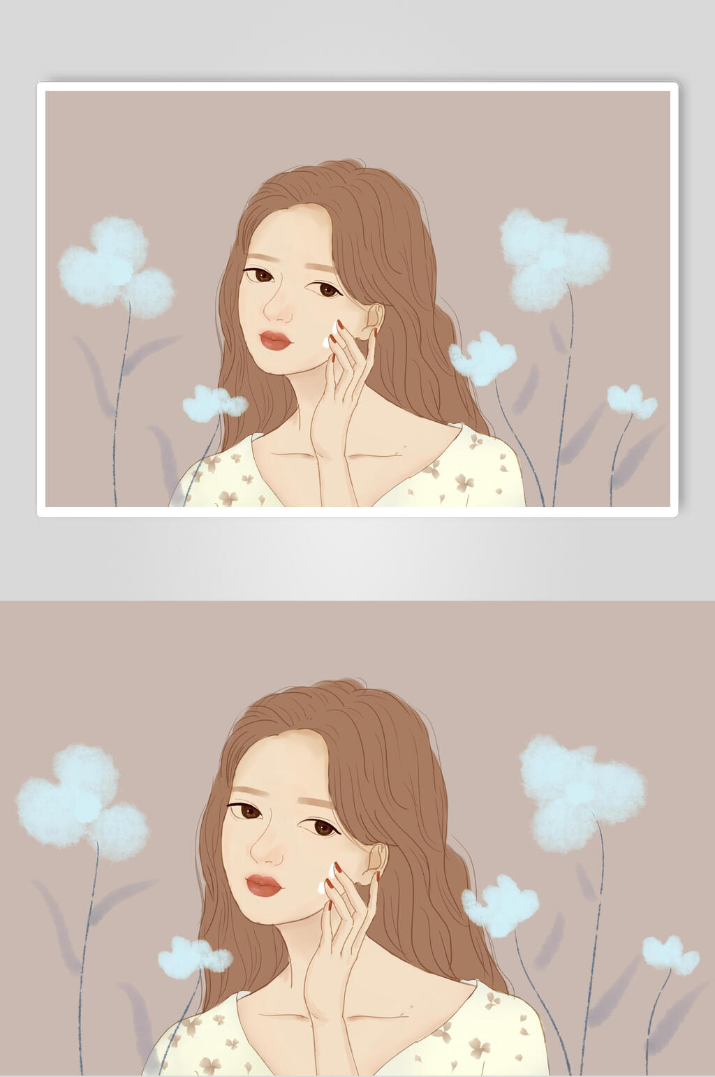 紫色美甲美容美妆插画素材素材