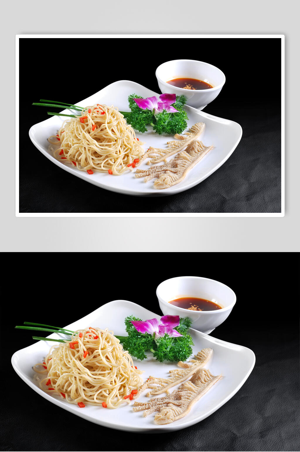 草原毛肚拌凉面美食摄影图片素材