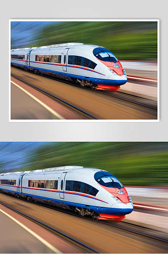 飞速行驶的列车动车图片