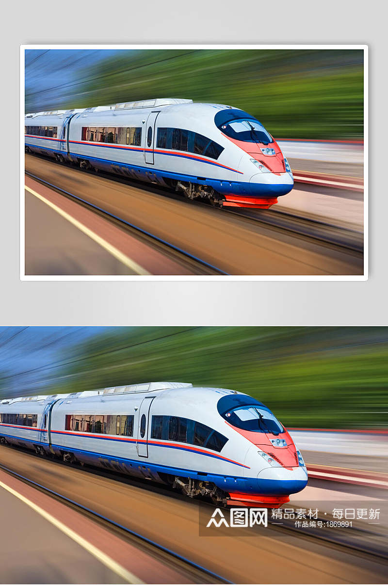 飞速行驶的列车动车图片素材