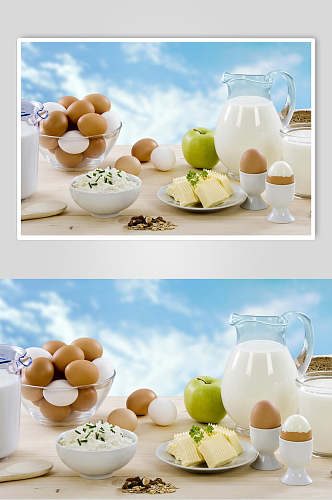 美味牛奶早餐元素图片