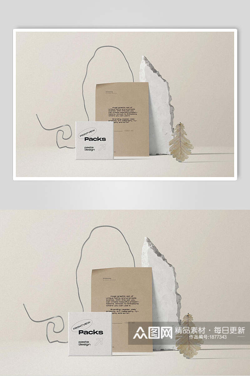 创意手绘品牌包装样机效果图素材
