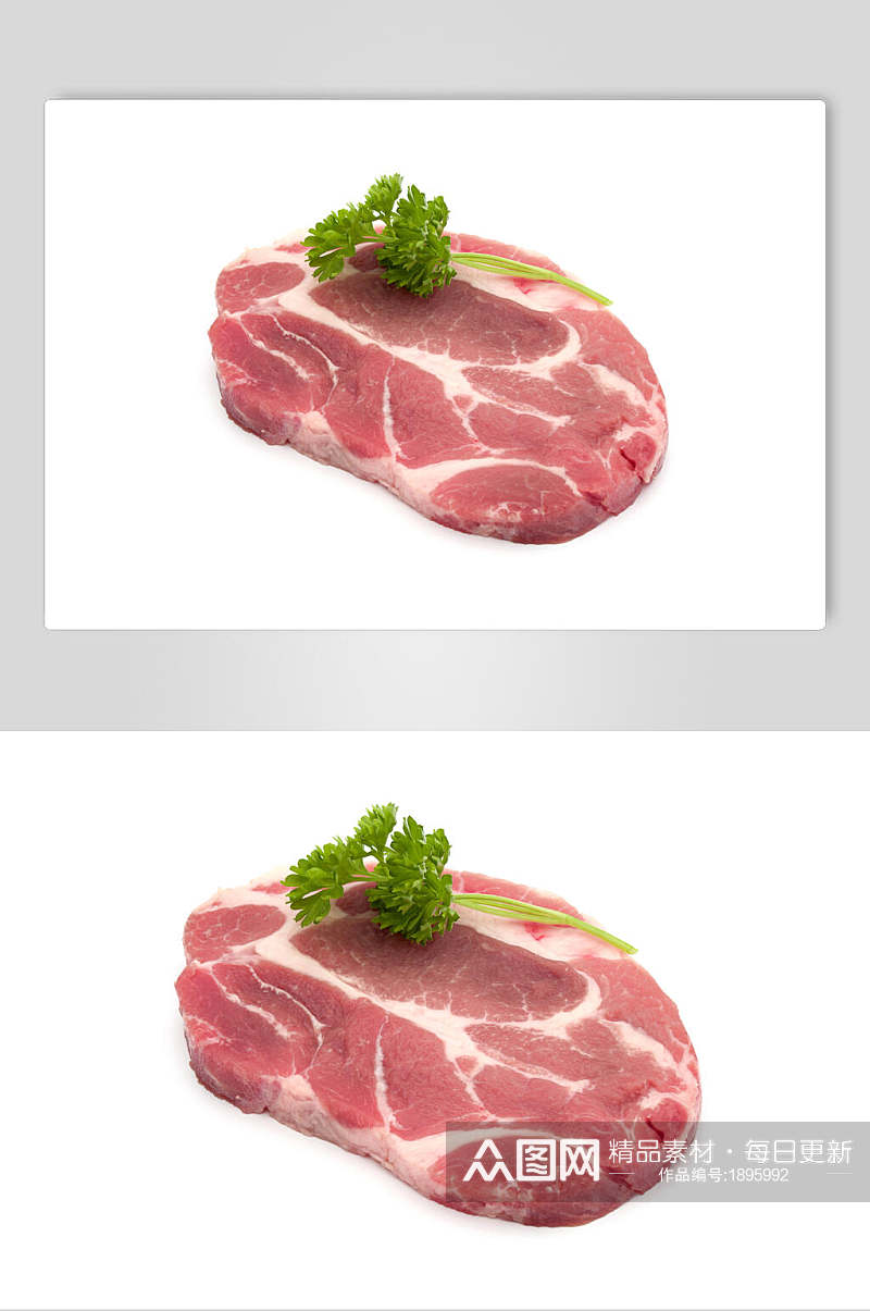 新鲜肥瘦相间猪肉图片素材