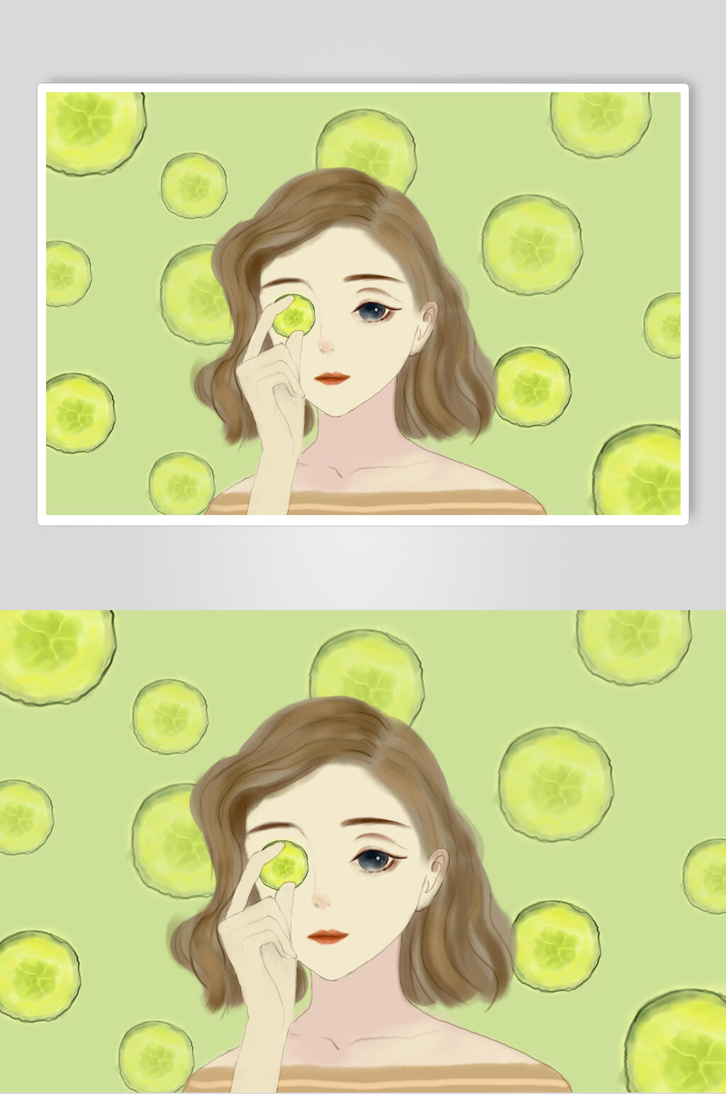 青瓜美容美妆插画素材素材