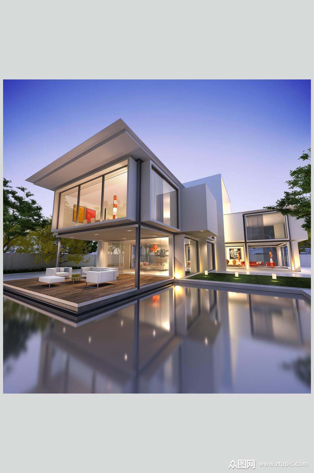 理想欧式现代别墅图片素材