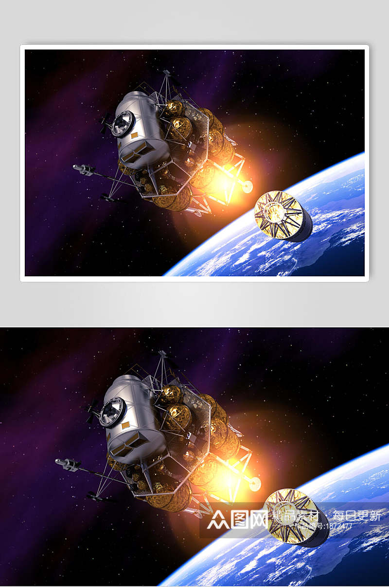 太空人造卫星特写图片素材