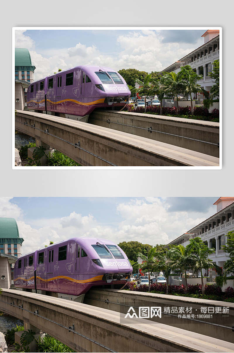 紫色列车动车高清图片素材