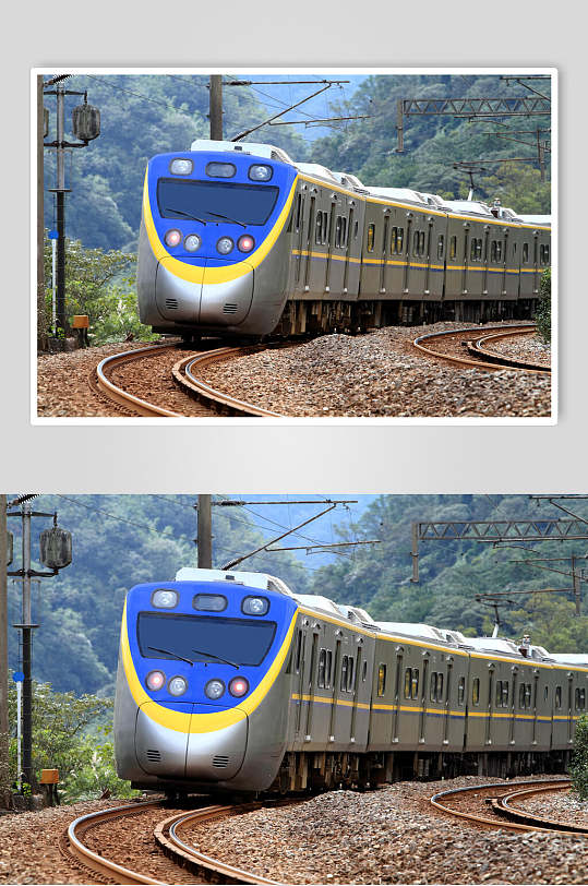 列車動車拐彎圖片