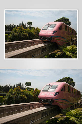 粉色列车动车图片