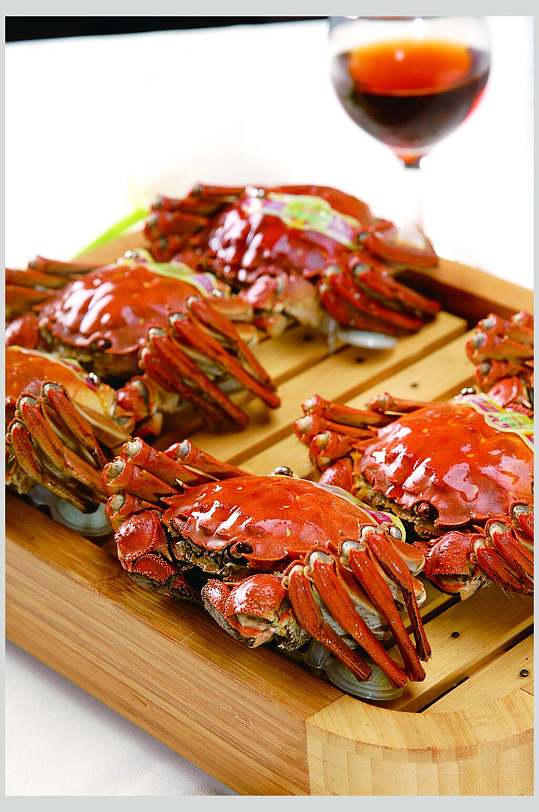 清蒸大闸蟹摄影背景图片
