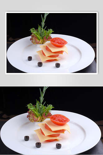 意大利芝士番茄沙拉修下面角美食高清图片