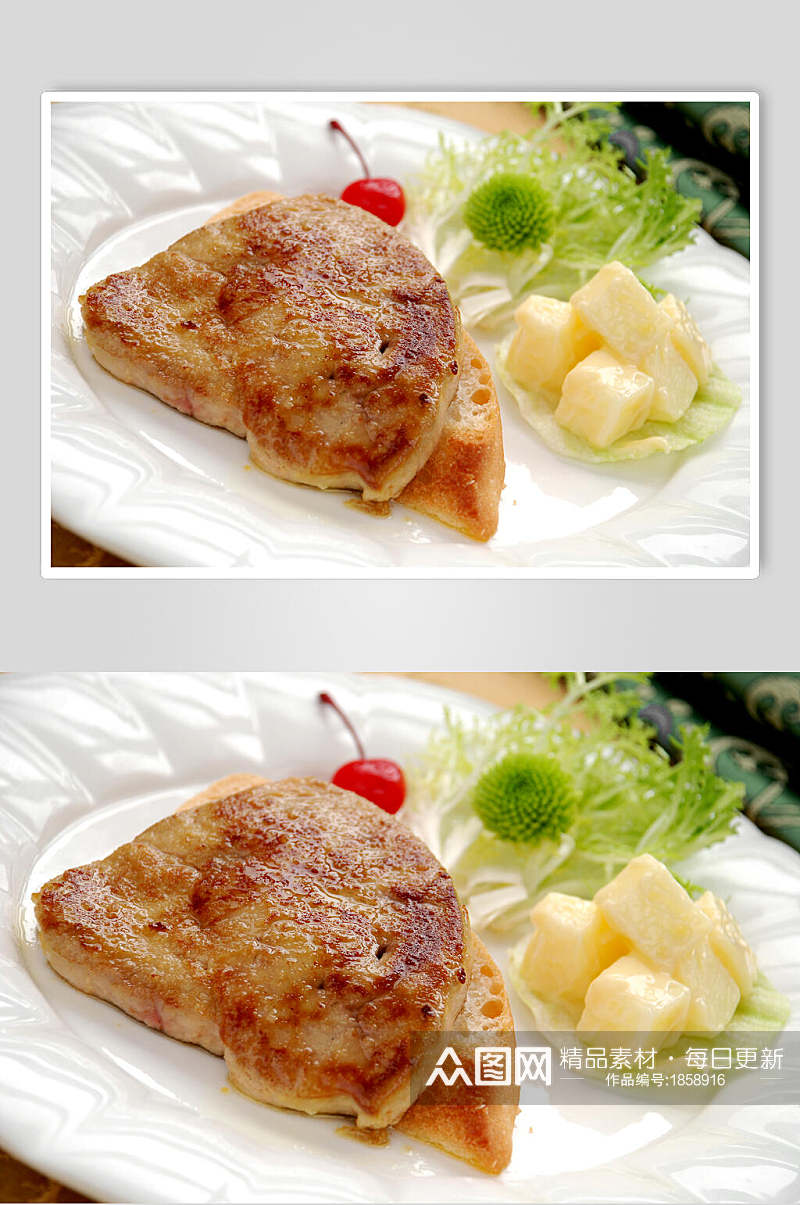 法式煎鹅肝美食摄影图片素材